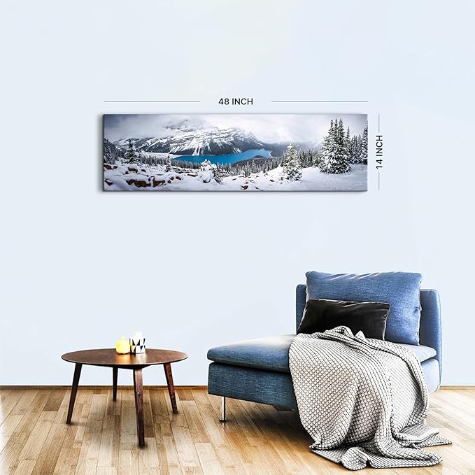 Snow Mountain Canvas Wall Art White Clouds Misty Forest Landscape Prints