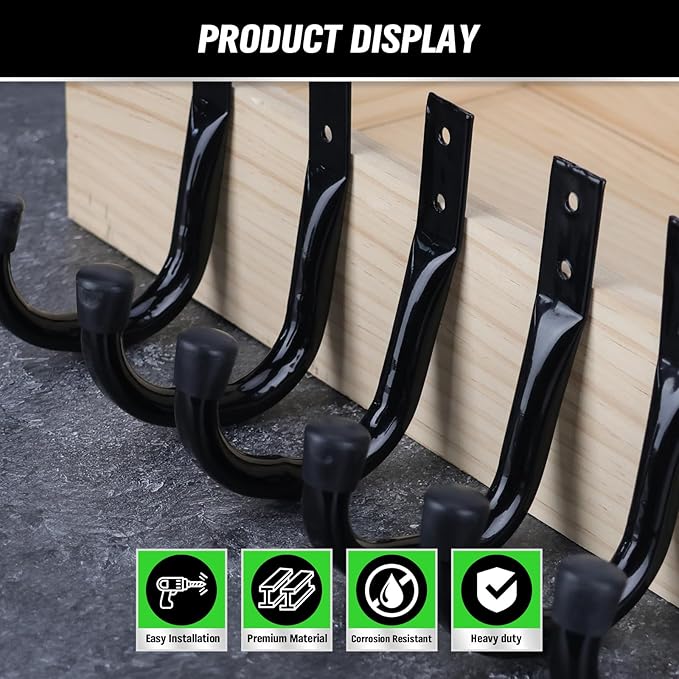Heavy Duty Garage Storage Hooks, 12-piece Bike Hooks