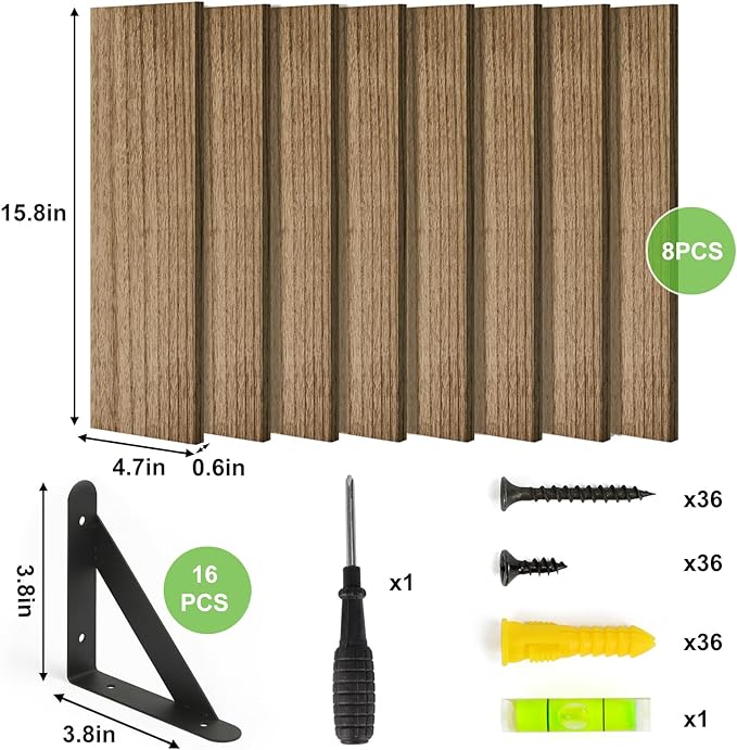 Fixwal Shelves for Room Wall, Width 4.7in Rustic Wood Wall Storage, Floating