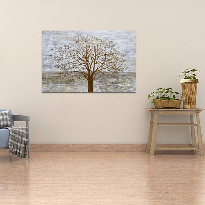 Yihui Arts Hand Painted Abstract Tree Painting