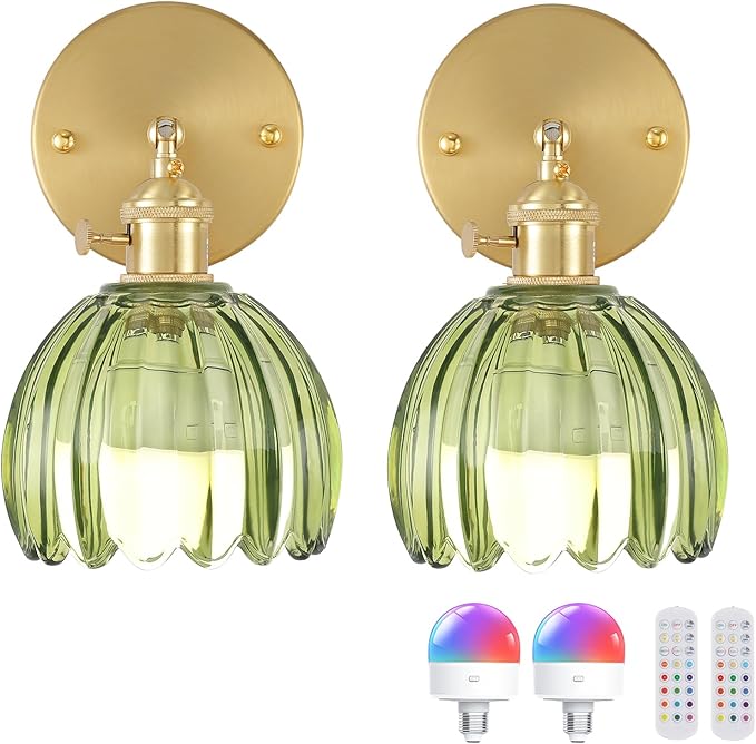 Shenmoyl Vintage Battery Operated Wall Sconce