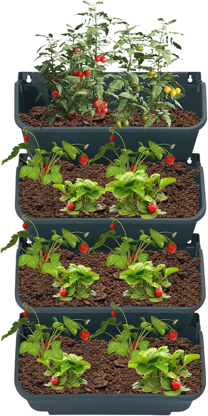 16 Pack Vertical Garden Planter, 13 inch Wall Mounted Planter