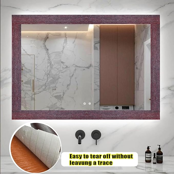 Teemall 10M Black Wood Grain Removable PVC Waterproof Border Wall Decor