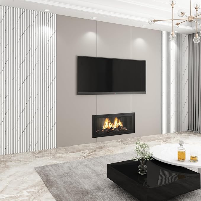 8-Pack WPC Wall Panels 118’’ x 6.1’’ 3D Slat Wall Panel Acoustic Wall Paneling