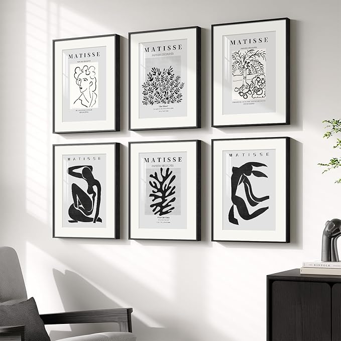 Framed Matisse Wall Art for Living Room, Abstract Aesthetic Pictures for Bedroom