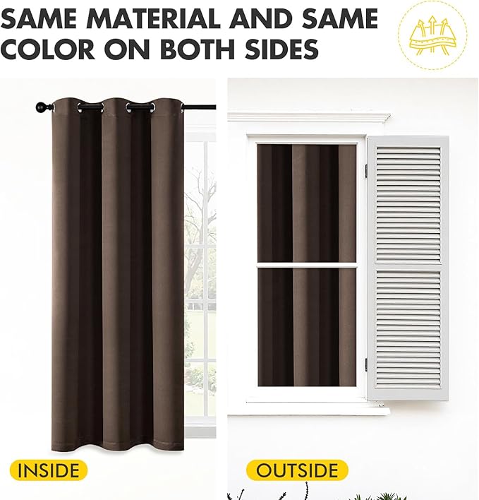 MIULEE Blackout Curtains for Bedroom Living Room 2 Panels, Thermal Insulated