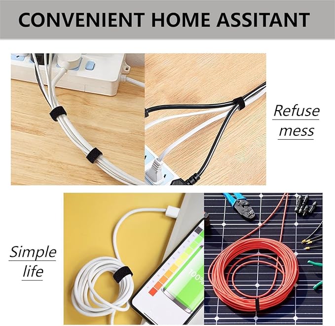 54 Yards x 1/2 Inch Reusable Cable Ties - BSELEYY Adjustable Cord Straps Cable Management Tape Cord Organization Straps Hook Loop Tape Cord Wrap for Home,Office, Wire Bundling (27Yd x 2 Rolls)