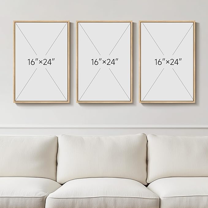 Framed Christian Wall Art Set of 3, Neutral Psalm Scripture Canvas Prints