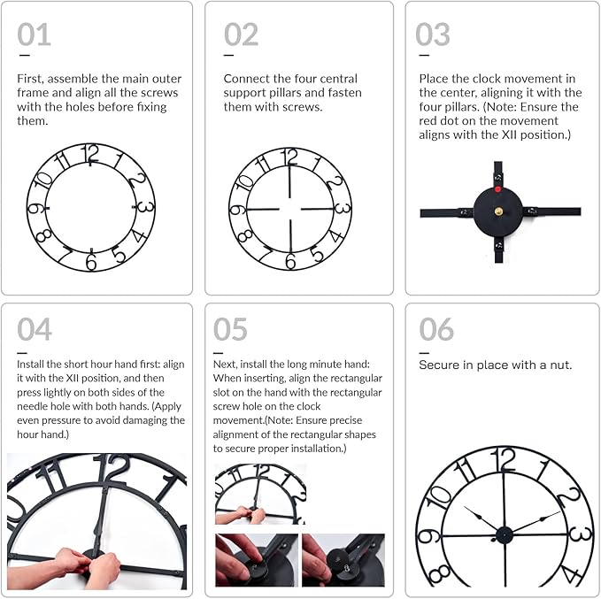 Large Wall Clock for Living Room Decor–48 Inch Silent Non-Ticking Modern