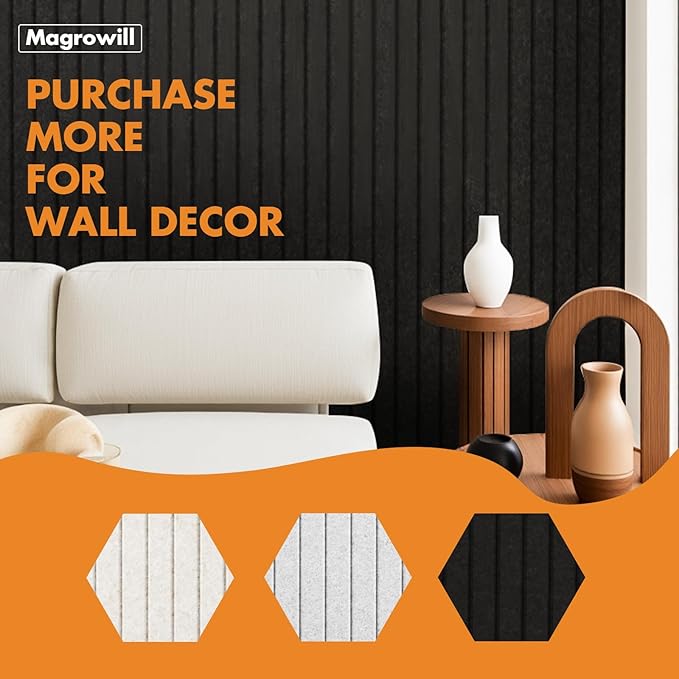 Cork Board Tiles for Wall with Push Pins, Removable 36" x 24" Slat Bulletin
