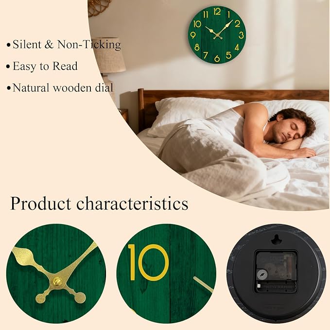 Wall Clock, Modern Wall Clocks Battery Operated, Silent Non Ticking Clock
