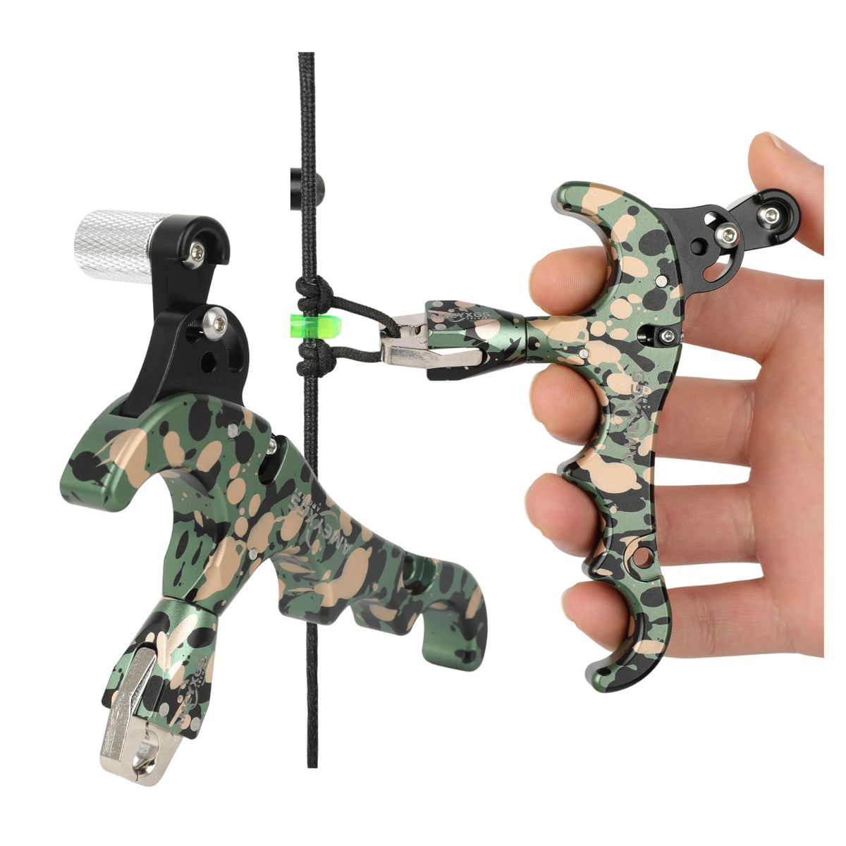 PYMUST Archery Compound Bow Release - 360Â° Rotatable Caliper 4-Finger Release Aid, Professional Gear for Bow Hunting and Target Shooting