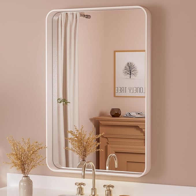 TETOTE 24 x 36 White Frame Mirror