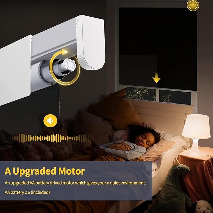 Motorized Blinds with Remote, Grasscloth Fabric Smart Blinds with Valance Cover