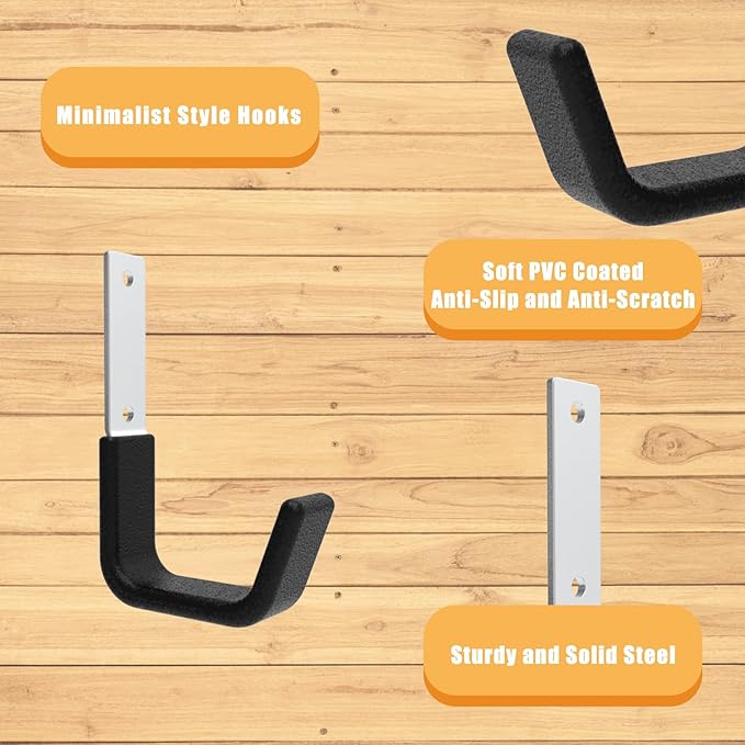 Heavy Duty Utility Hooks for Storage Wall Mount, Garage Wall Hooks for Hose