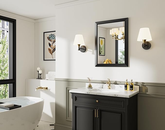 Briivue 22x30 Inch Black Bathroom Mirror