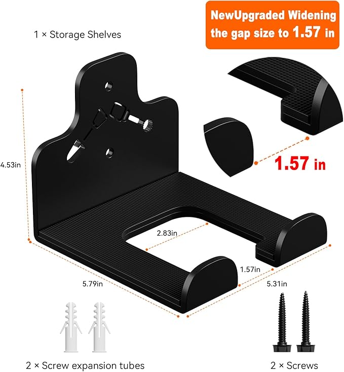 Garage Organization Storage Trimmer Rack, Garden Power Tool Hanger for Grass Trimmer, Hedge Trimmer, Garden Tools, Heavy Duty Weed Whackers Holder Wall Mounted Tool Organizer, 1 Pack