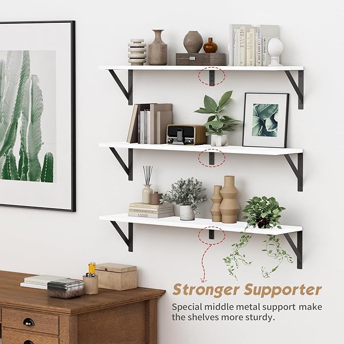Forbena White Floating Book Shelves