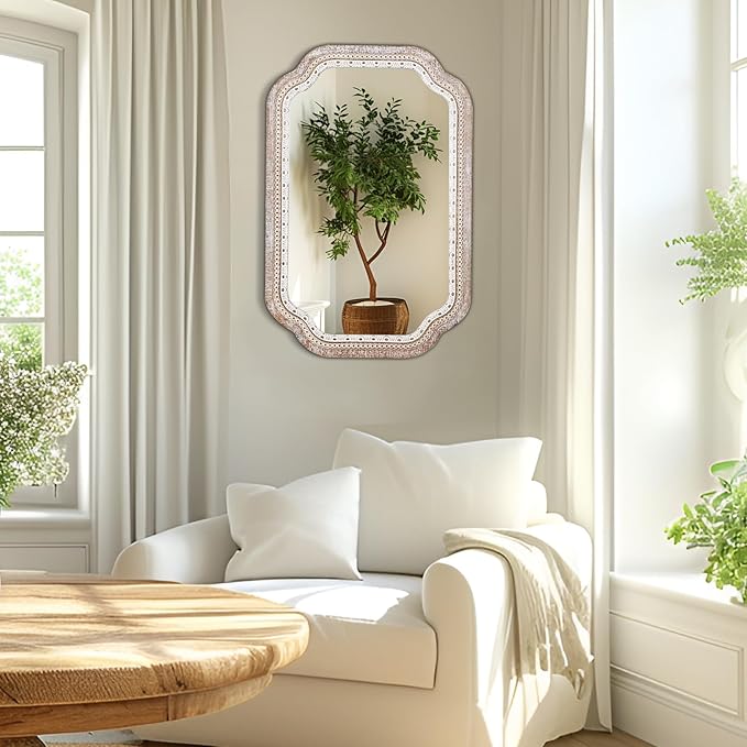 Reflinto 36x24 inch Rustic Farmhouse Wall Mirrors