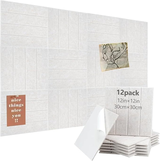 Acoustic Felt Bulletin Board Tiles Self-Adhesive Sound Absorbing Wall Panels