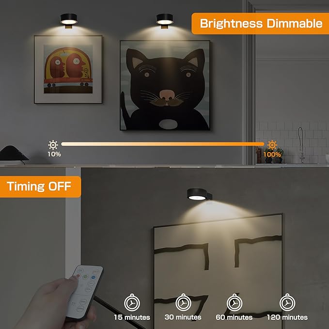 2-Pack Picture Light for Paintings Battery Operated Art Light
