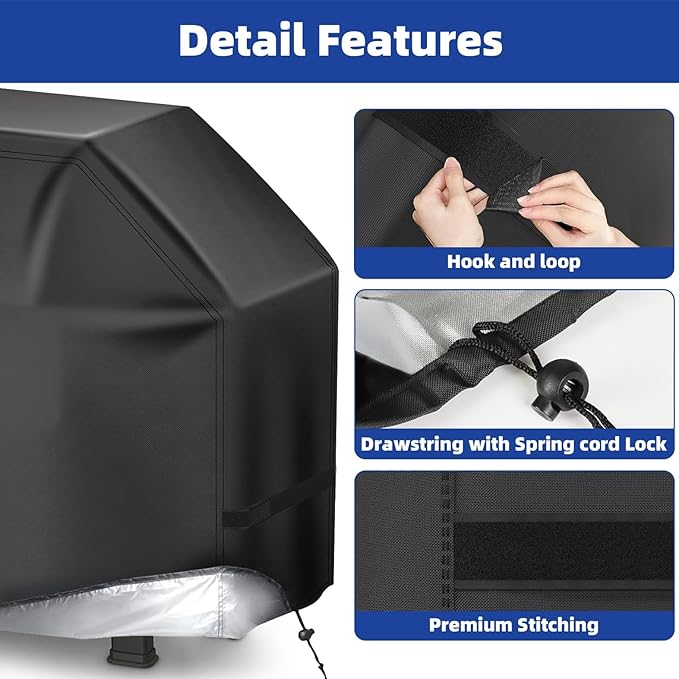 Perfect Grill Cover for Outdoor Grills Waterproof Rip-Proof Weather Resistant for Reliable Protection Griddle Cover Easy to Clean Adjustable Hem Drawstring Fade Resistant (Brown, 32)