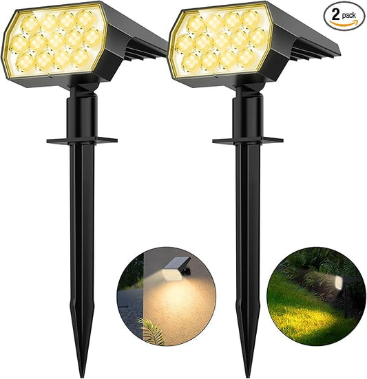 WELALO Solar Spot Lights Outdoor, Solar Landscape Spotlights, Solar Powered