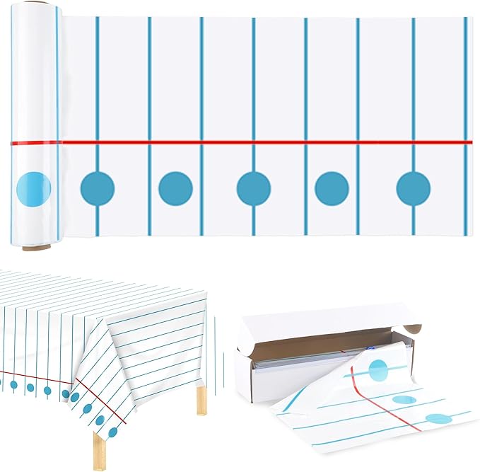 Kochorie 100 Ft x 54 Inch Back to School Notebook Tablecloth Roll Plastic