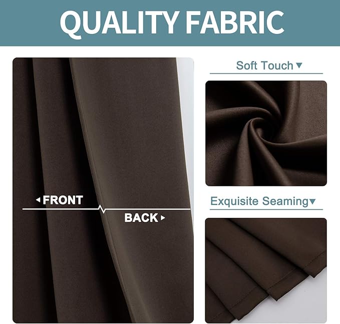 ChrisDowa Blackout Curtains 102 Inches Long 2 Panels Set