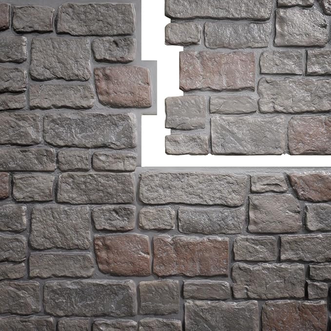 EverStone Cobblestone Faux Stone Panel, Earth Color