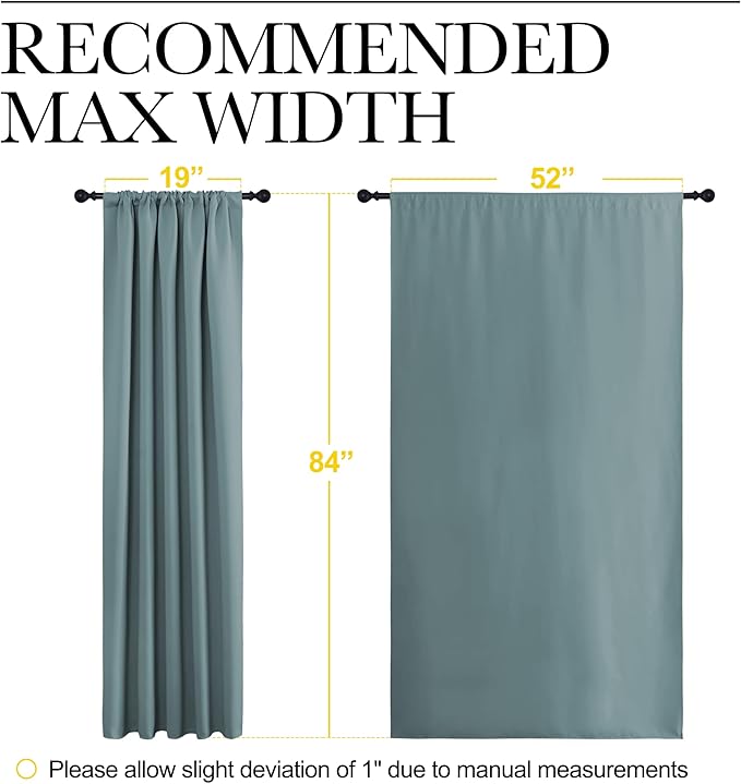 NICETOWN Greyish Blue Blackout Curtains Panels