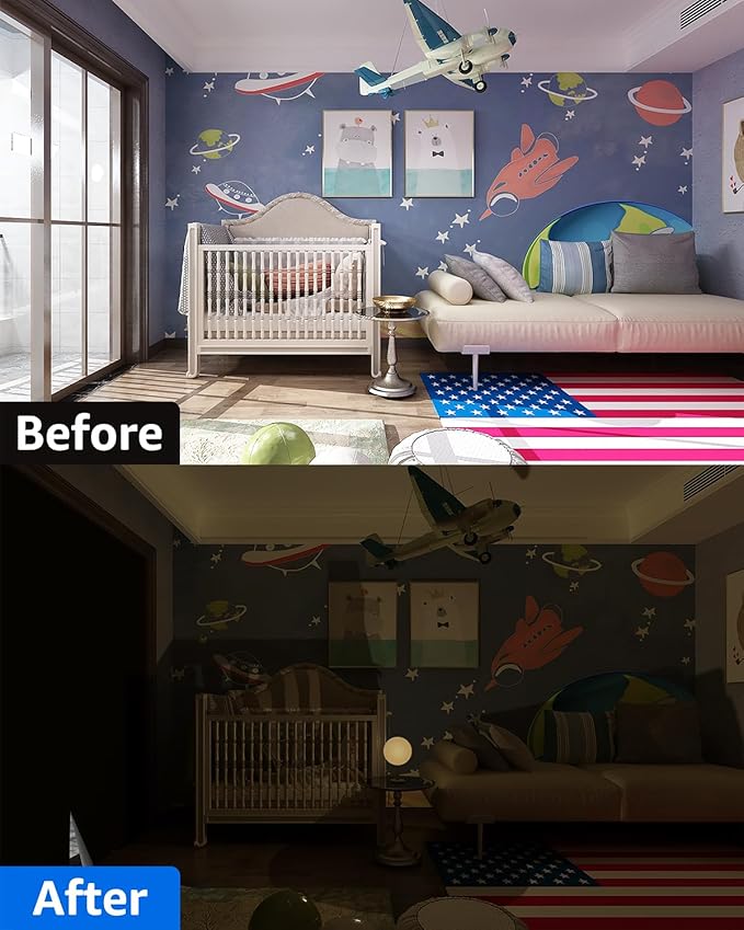 Sumobaby Blackout Curtains for Bedroom Portable 35"x72", No Drill Blackout