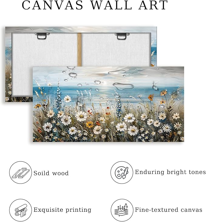 SERIMINO Large Wall Art for Living Room, Coastal Landscape Wall Decor, Beach