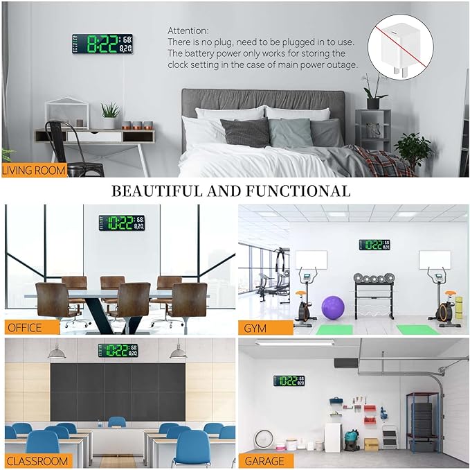 Digital Clock, Digital Wall Clock