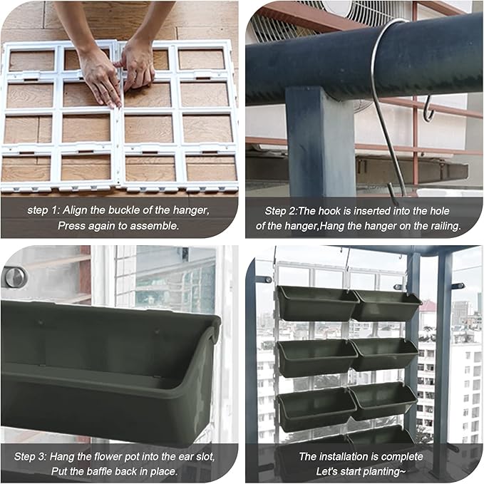 Vertical Garden Wall Planter, 4-Tier Stackable Wall Planter Indoor Outdoor