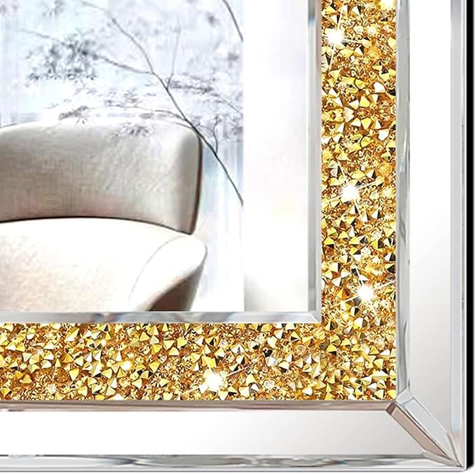 2 Piece Wall Mirrors, Crush Diamond Wall Decor