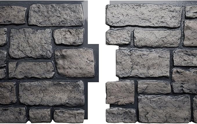 EverStone Cobblestone Faux Stone Panel, Lunar Color