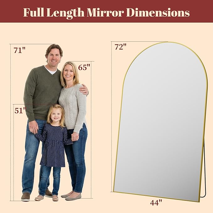 Suidia 72"x44" Arched Full Length Mirror