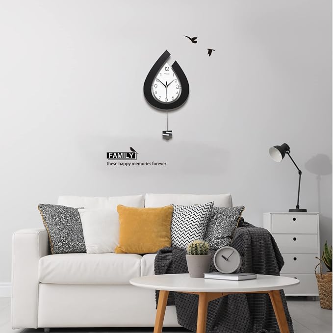 Large Wall Clock for Living Room Decor Big Pendulum Modern Wall Clock Silent