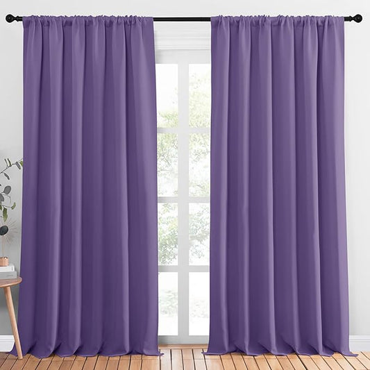 NICETOWN Blackout Curtains Window Draperies, Lilac Purple, 70 by 95 inches Long