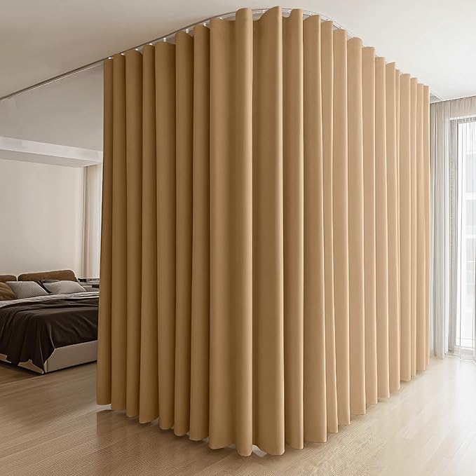 MaKefeile Room Divider Curtains & Flexible Bendable Tracks Set, Privacy