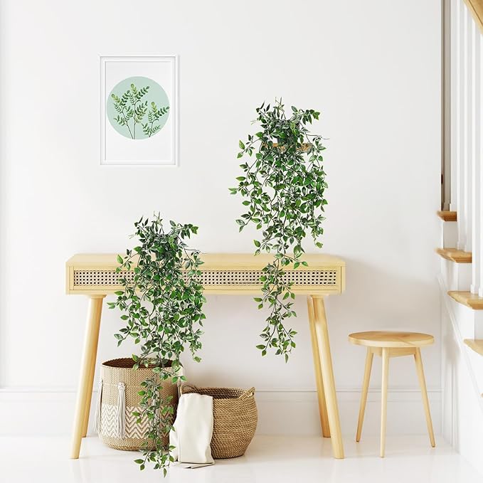BLEUM CADE Fake Hanging Plants, Faux Mandala Vines Hanging Plant Greenery