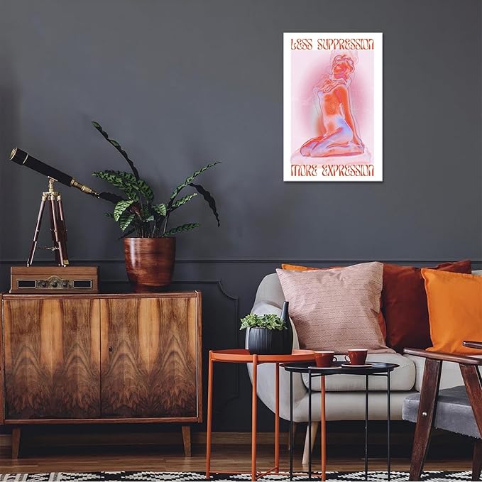 Spiritual Affirmation Art Poster Pink Woman Canvas Wall Art Aesthetic Pictures