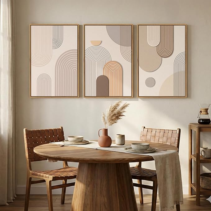 3 Piece Framed Neutral Boho Wall Art