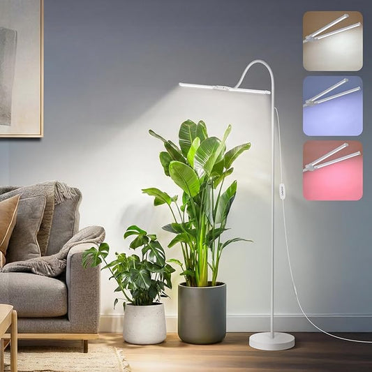3CCT Grow Lights for Indoor Plants, 168 Full Spectrum LED Plant Light for Indoor Growing with 180Â° Expandable Lamp Head, 4/8/12H, Dimmable, 67in Tall Adjustable Standing Grow Light with 360Â° Gooseneck
