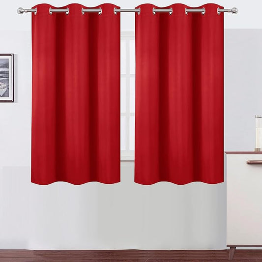 LEMOMO Blackout Curtains 38 x 54 inch/Bright Red Curtains Set of 2