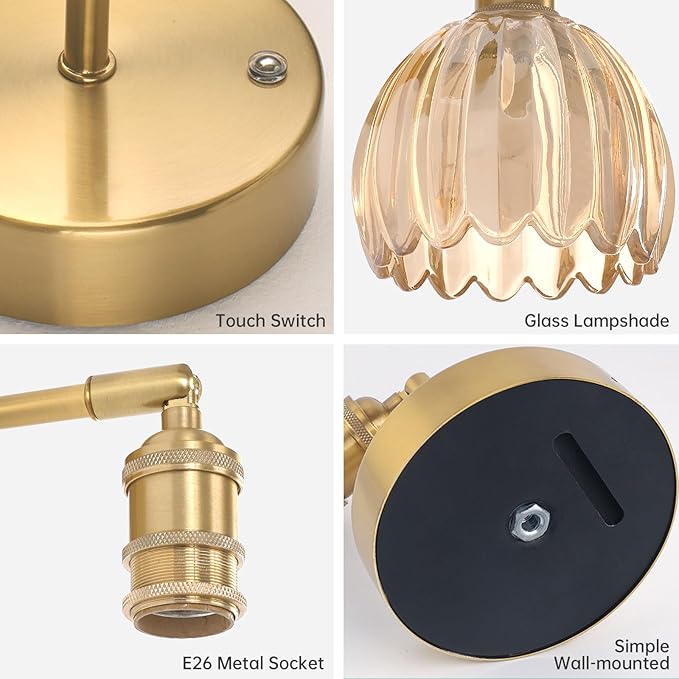 Shenmoyl Battery Operated Vintage Wall Sconces