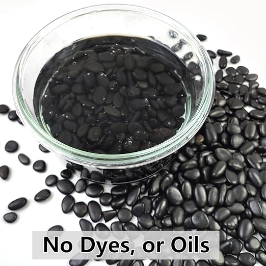 YISZM 2LB Succulent and Cactus Black Pebbles, 3/8 Inch Natural Decorative Polished Stones, River Rocks for Indoor Plants, Vases, Planters and Outdoor Gardening