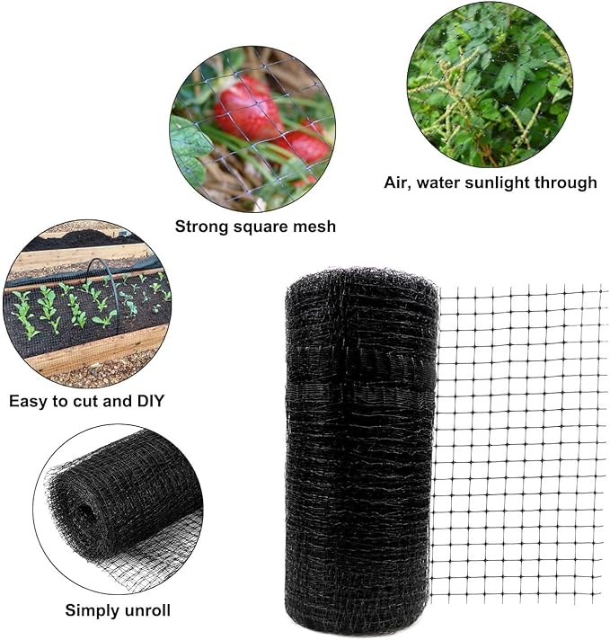 KLEWEE Bird Netting, 13 x 33 FT Heavy Duty Garden Netting Fine Mesh for Protect Fruit Trees, Plants and Vegetables from Birds, Deer, Squirrels and Other Animals