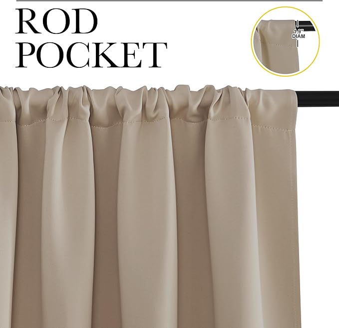 NICETOWN RV Blackout Curtains for Camper Windows, Kitchen Curtains, Short